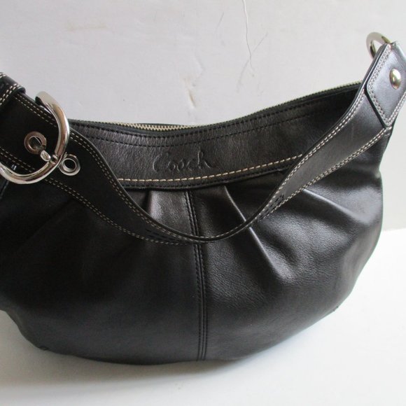 COACH Black Soft Leather HOBO Satchel - Picture 1 of 9